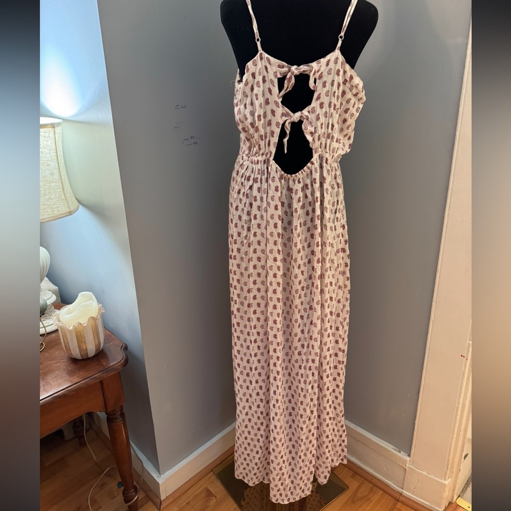 Exist Boho Patchwork Open Back Double Tie Side Sl… - image 4